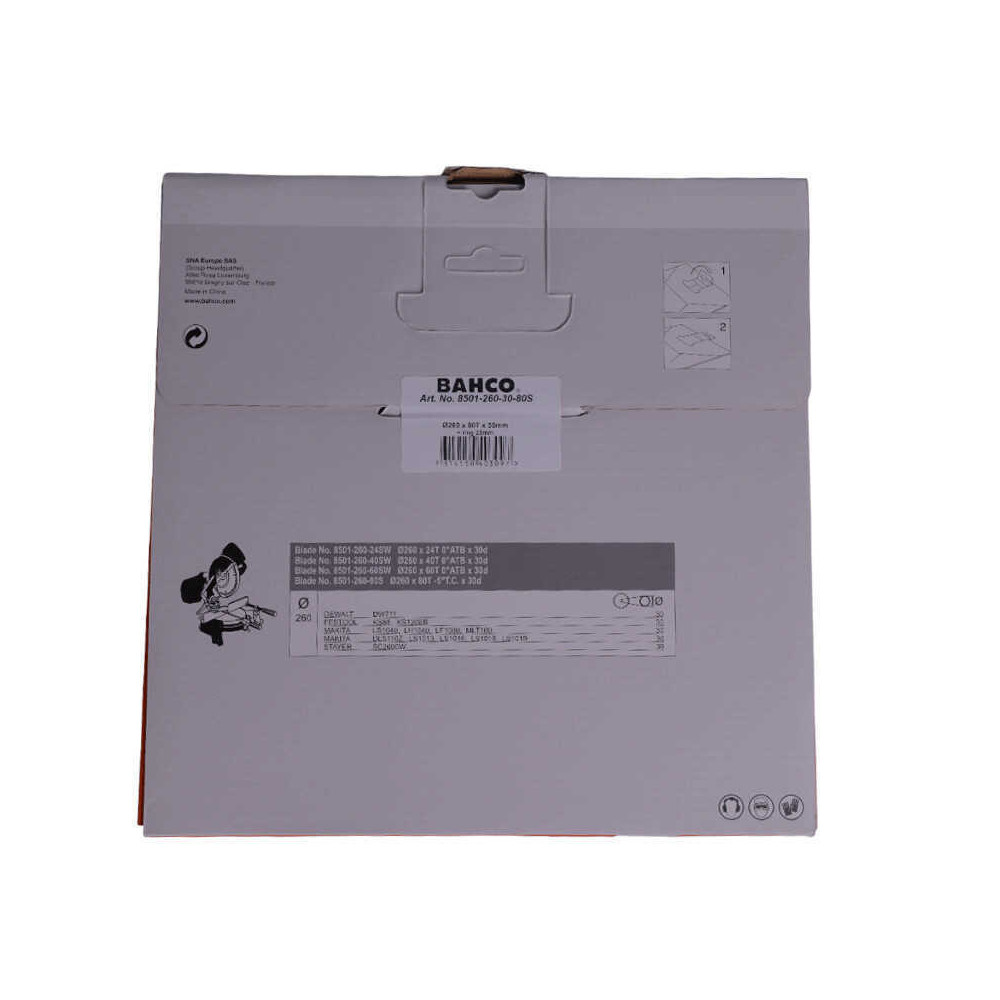 Lame de scie circulaire 260 mm alu plastique Bahco 8501 260 30 80S
