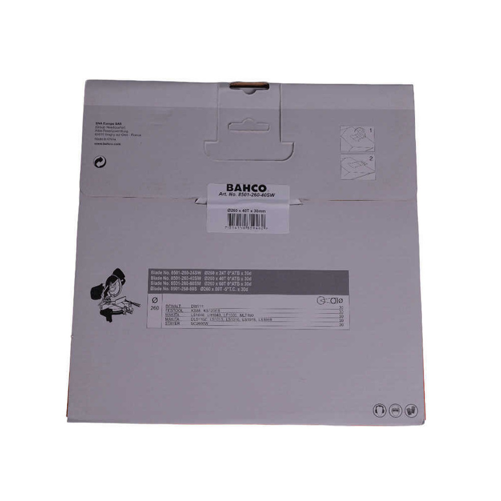 Lame de scie circulaire 260 mm bois Bahco 8501 260 40SW
