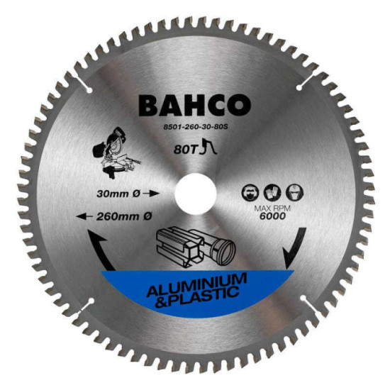 Lame de scie circulaire 210MM alu et plastique Bahco 8501 17S