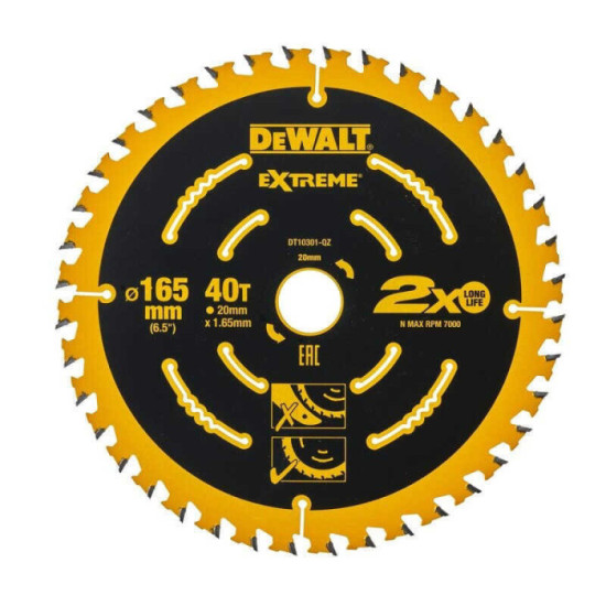 Lame de scie circulaire portative 165MM Dewalt DT10301 qz