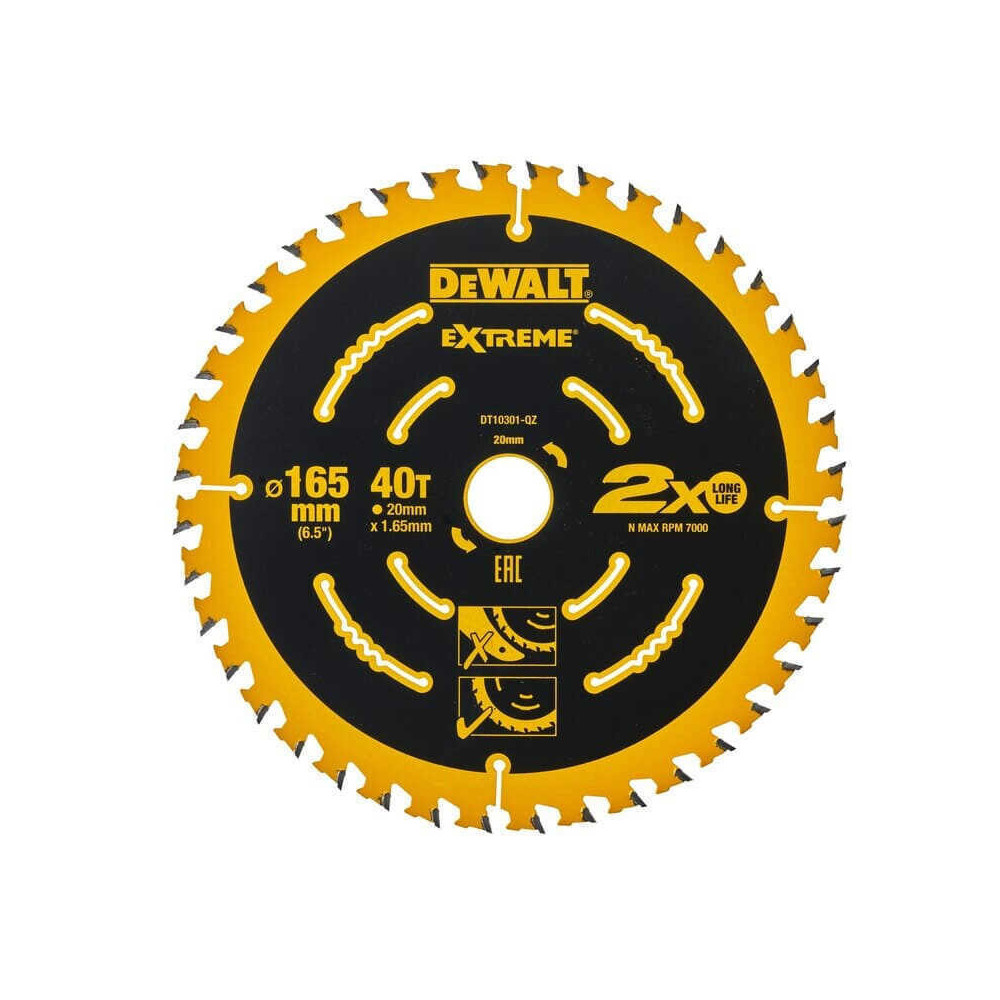 Lame de scie circulaire portative 165MM Dewalt DT10301 qz