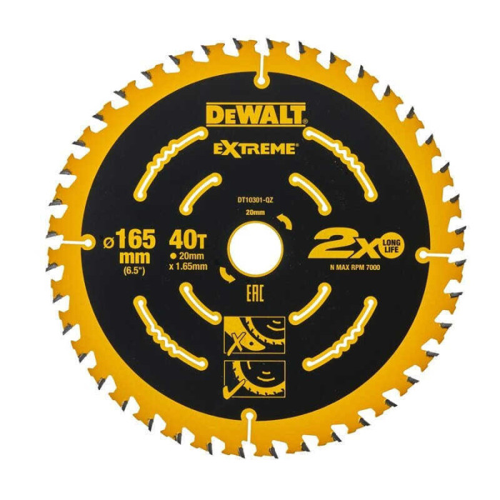 Lame de scie circulaire portative 165MM Dewalt DT10301 qz