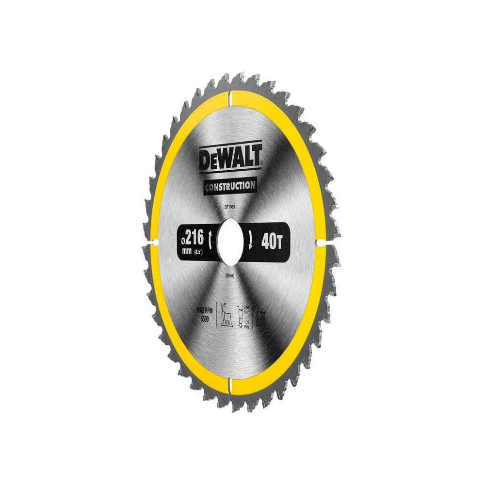 Lames de scie circulaire 216 mm 40 dents Dewalt DT1953 qz