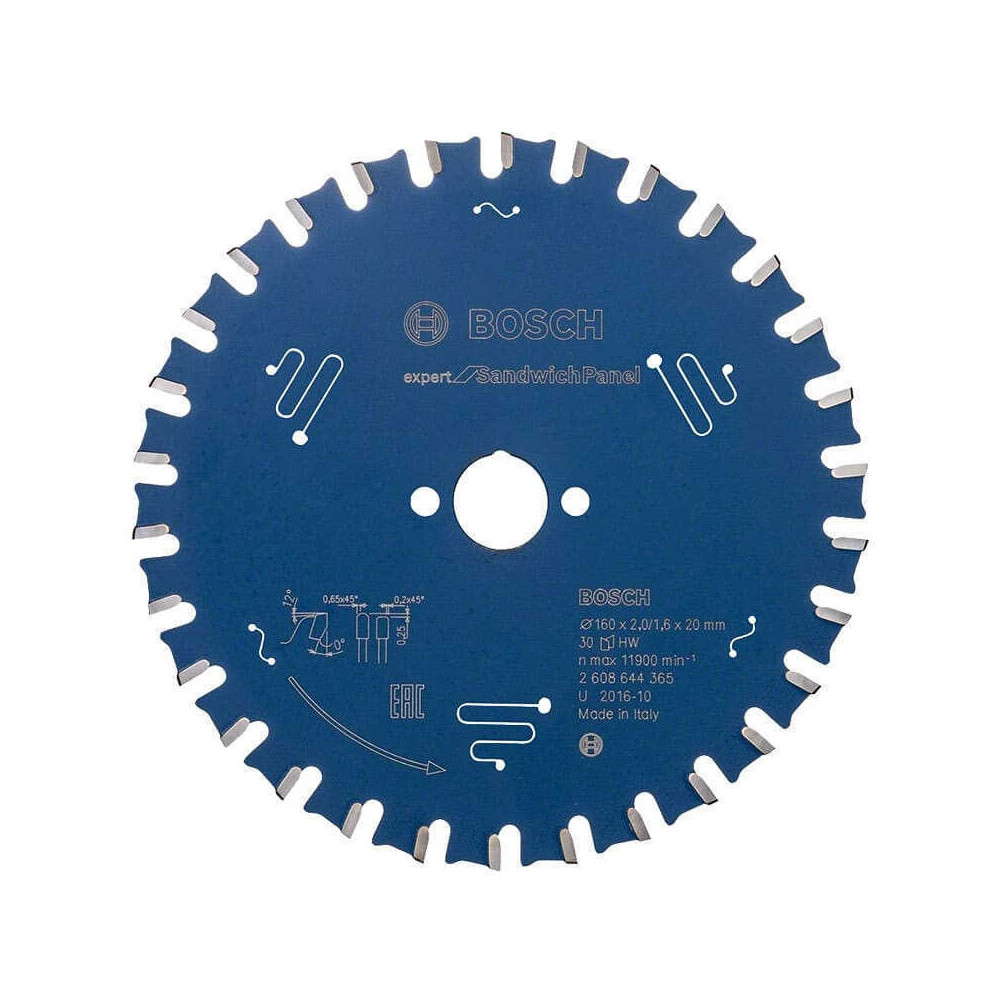 Lame de scie circulaire expert 160X20 pour panneau Bosch 2608644365