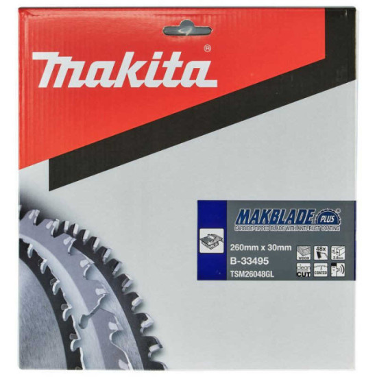 Lame de scie circulaire pour bois makblade tct 260 x 30 mm Makita b 33495