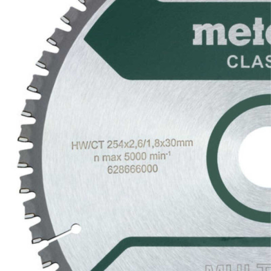 Lame de scie circulaire 254 x 30 Z60 multi cut Metabo 628285000
