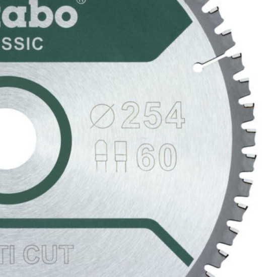 Lame de scie circulaire 254 x 30 Z60 multi cut Metabo 628285000