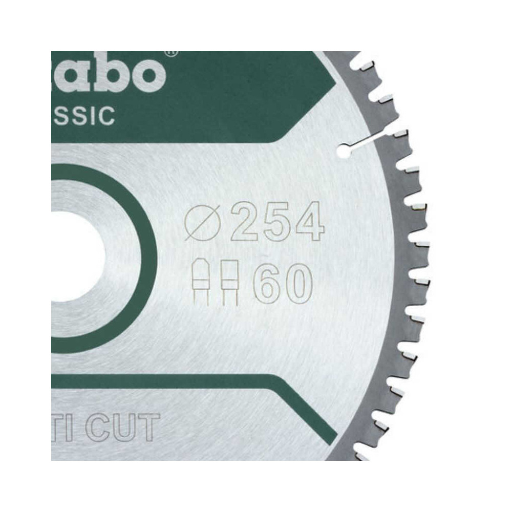 Lame de scie circulaire 254 x 30 Z60 multi cut Metabo 628285000