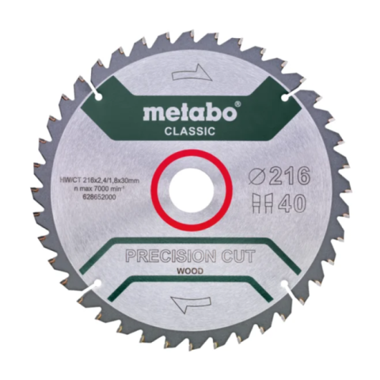 Lames de scies circulaires 216X30 Z40 wz Metabo 628652000