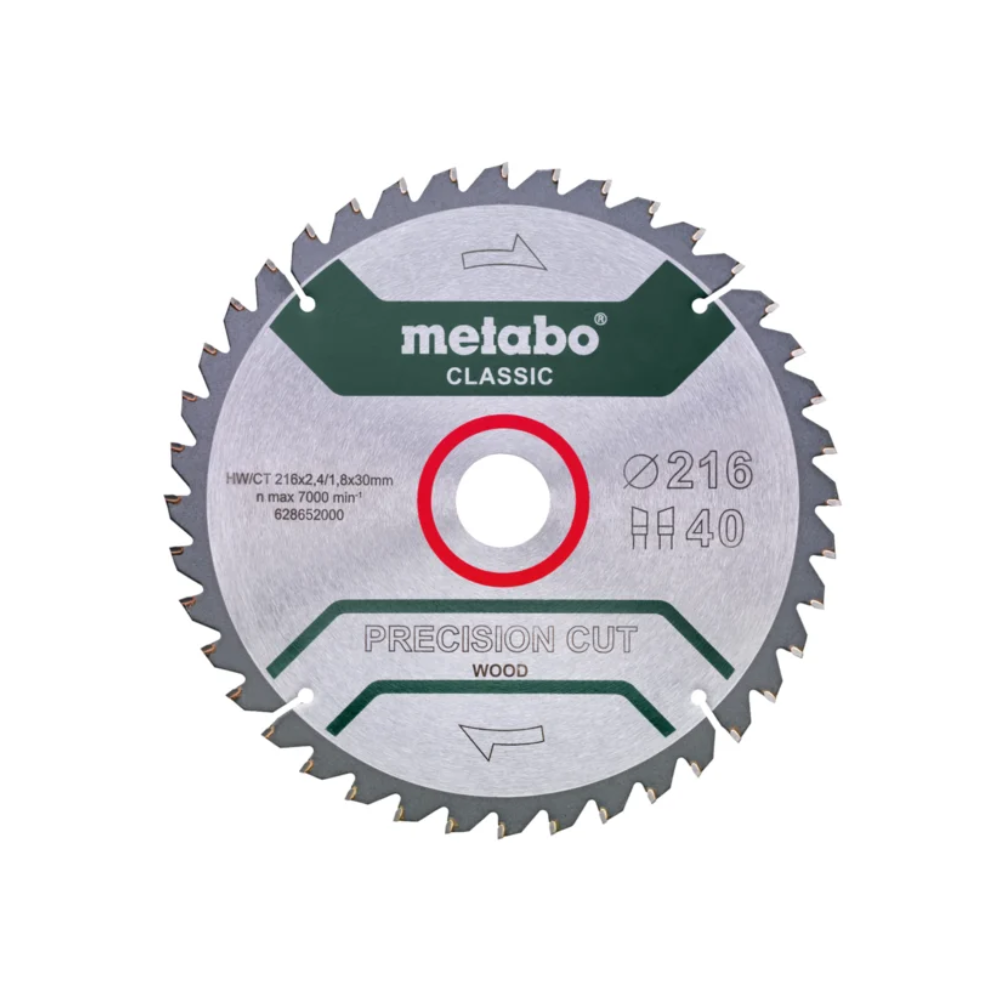 Lames de scies circulaires 216X30 Z40 wz Metabo 628652000