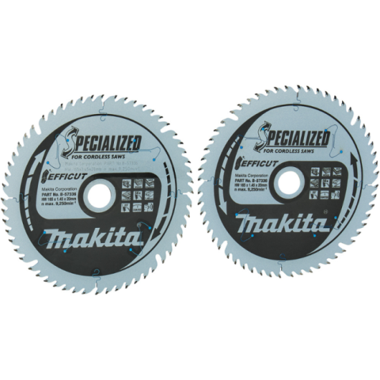 Lot de 2 lames de scie circulaire multi bois efficut O165MM Makita b 57336 2