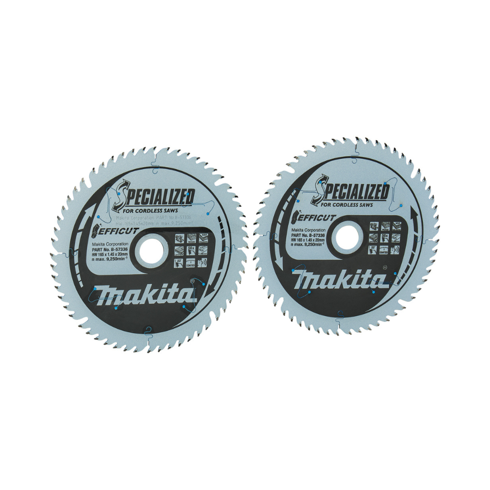 Lot de 2 lames de scie circulaire multi bois efficut O165MM Makita b 57336 2