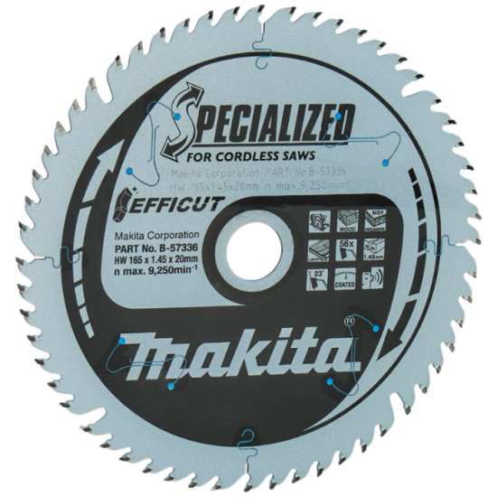 Lot de 2 lames de scie circulaire multi bois efficut O165MM Makita b 57336 2