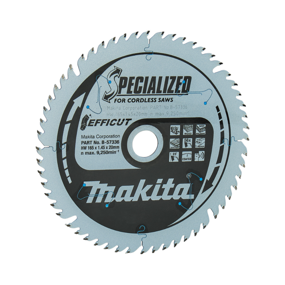 Lot de 2 lames de scie circulaire multi bois efficut O165MM Makita b 57336 2