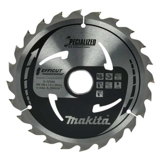 Lame de scie circulaire wpc 185X30X15MM 24 dents Makita e 12164