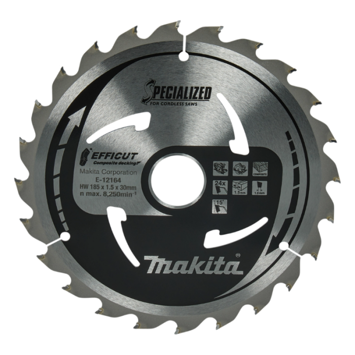 Lame de scie circulaire wpc 185X30X15MM 24 dents Makita e 12164