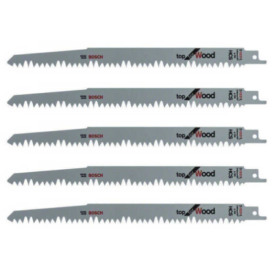 Lot de 5 lames de scie sabre pour le bois Bosch S1531L hcs