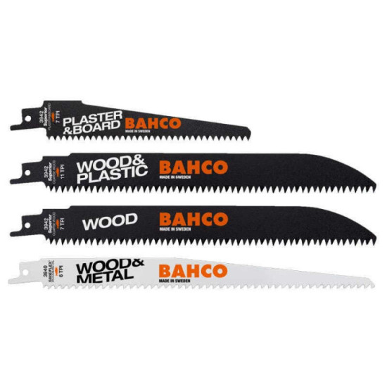 Jeu de lames de scies sabres bois Bahco 3942 wood set 5P