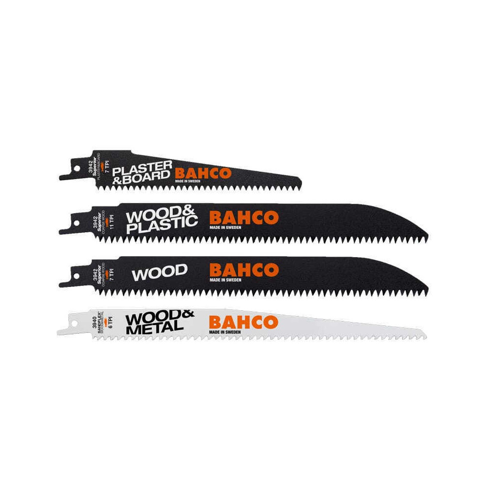 Jeu de lames de scies sabres bois Bahco 3942 wood set 5P