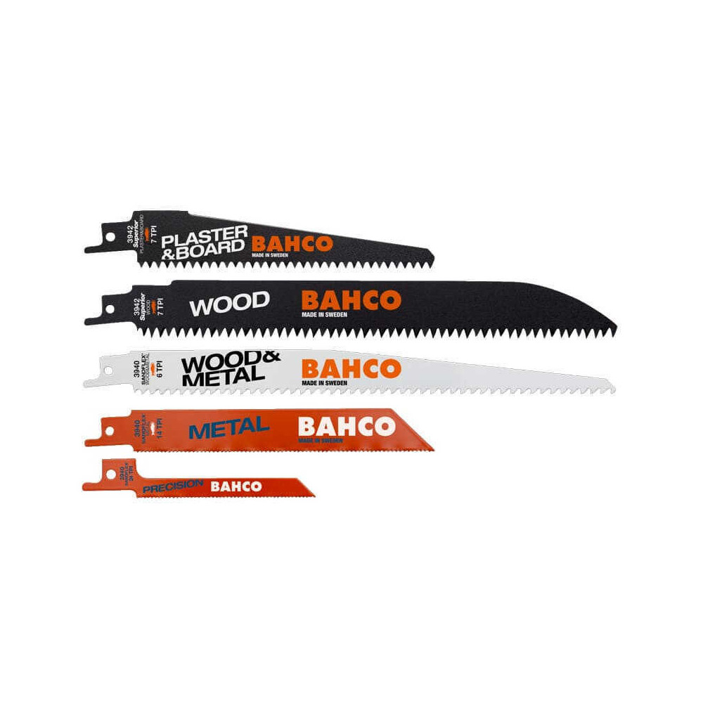 Jeu de lames de scies sabres platre bois metal 10 pcs Bahco 3940 mix set 10P
