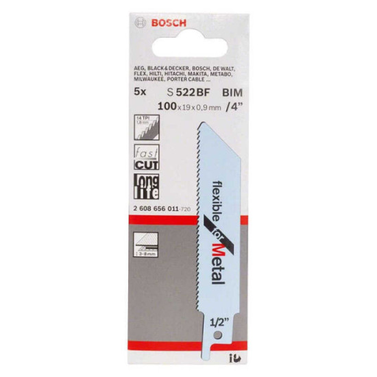 Lames de scie sabre S522BF pour metal Bosch 2608656011