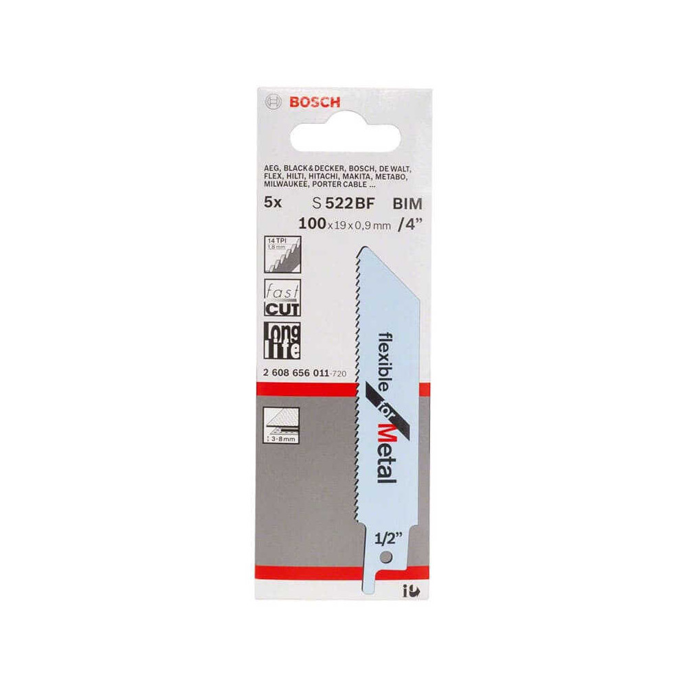 Lames de scie sabre S522BF pour metal Bosch 2608656011