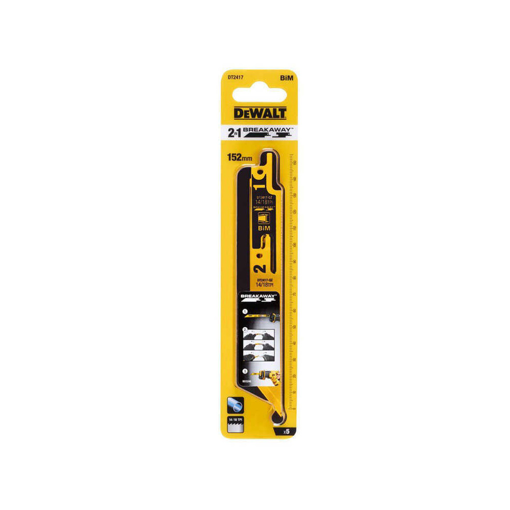 Lames de scie sabre secable bim pour metal 152 mm 5 pcs Dewalt DT2417 qz