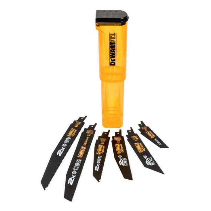Coffret de lames pour scie sabre bi metal avec revetement 6 pcs Dewalt DT2440L