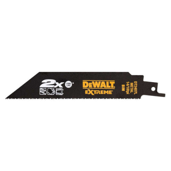 Coffret de lames pour scie sabre bi metal avec revetement 6 pcs Dewalt DT2440L