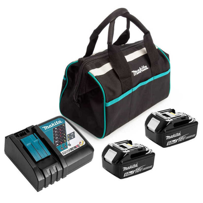 Starter kit batterie BL1850B chargeur DC18RC dans sac de transport Makita