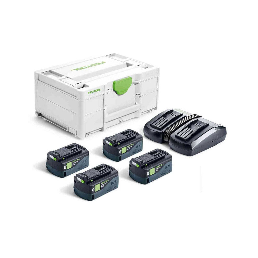 Set energie 18V 4X 50 ah avec chargeur double sys 18V 4X50 tcl 6 duo Festool 577709