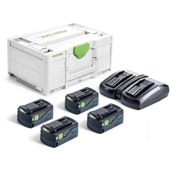 Set energie 18V 4X 50 ah avec chargeur double sys 18V 4X50 tcl 6 duo Festool 577709