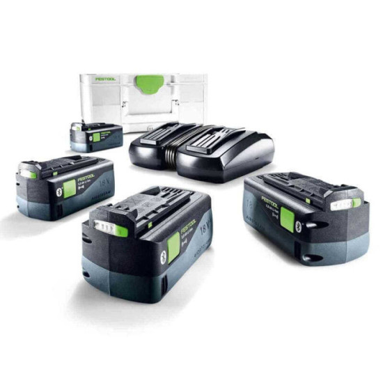 Set energie 18V 4X 50 ah avec chargeur double sys 18V 4X50 tcl 6 duo Festool 577709