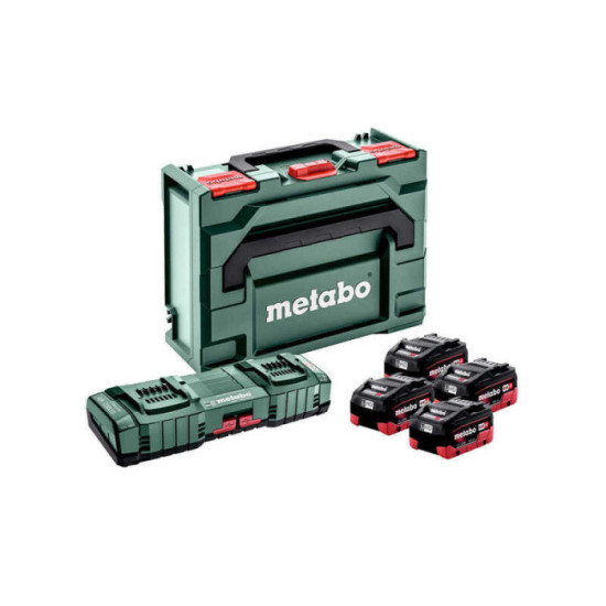 Pack energie 18V lihd 4X100 ah avec chargeur asc 145 duo dans metabox Metabo 685143000