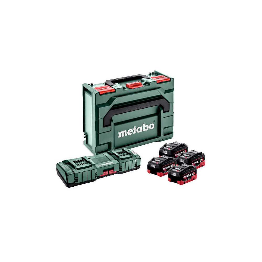 Pack energie 18V lihd 4X100 ah avec chargeur asc 145 duo dans metabox Metabo 685143000
