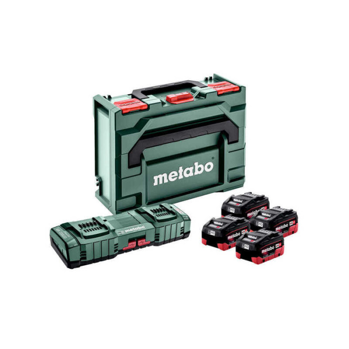 Pack energie 18V lihd 4X100 ah avec chargeur asc 145 duo dans metabox Metabo 685143000
