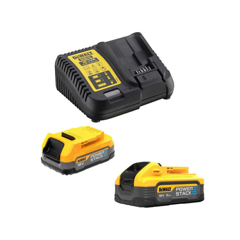 Starter kit 18V powerstack 1X5 ah 1X17 avec chargeur DCB115H2 qw