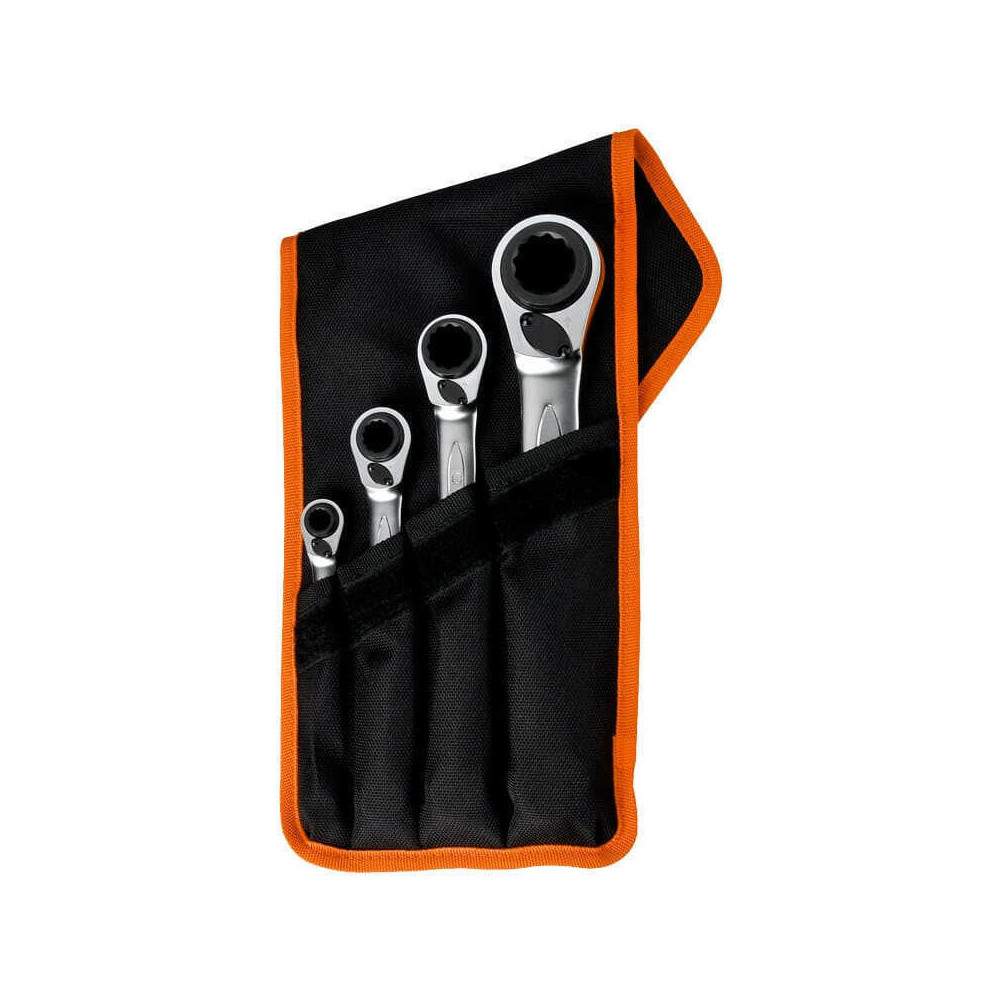 Jeu de cles polygonales a cliquet Bahco S4RM4T