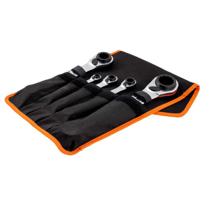 Jeu de cles polygonales a cliquet Bahco S4RM5T