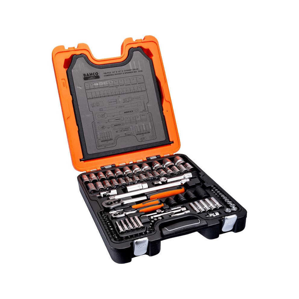 Jeu de douilles cles mixtes douilles tournevis Bahco S108