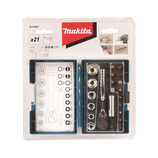 Coffret fixation cle a cliquet 20 accessoires Makita b 54081