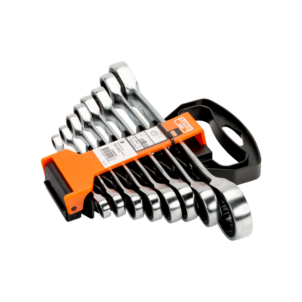 Jeu cles polygonales 8 pcs support plastique Bahco 1320RMSH8