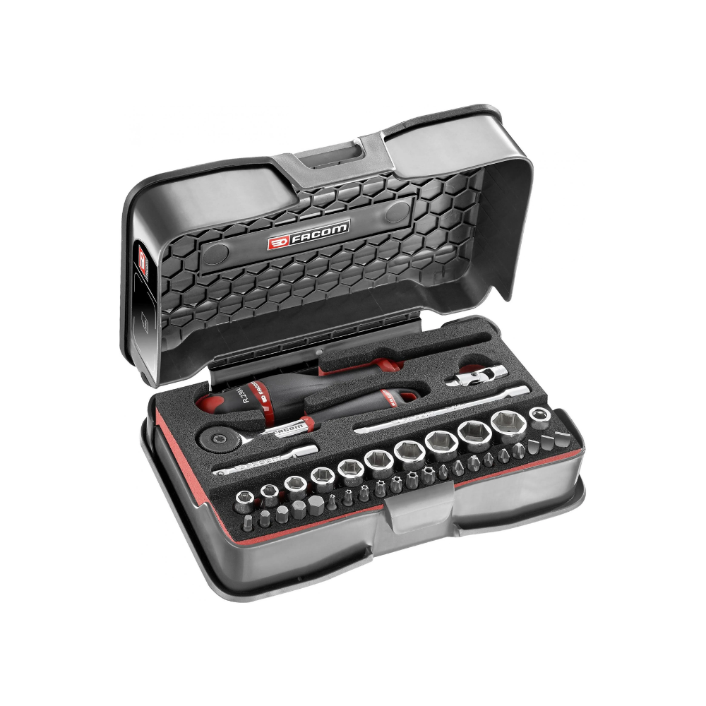 Coffret douilles 6 pans metriques embouts 37PCS 14 Facom R161 6M6PB