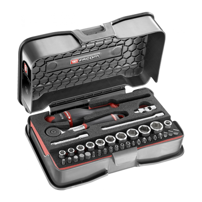 Coffret douilles 6 pans metriques embouts 37PCS 14 Facom R161 6M6PB