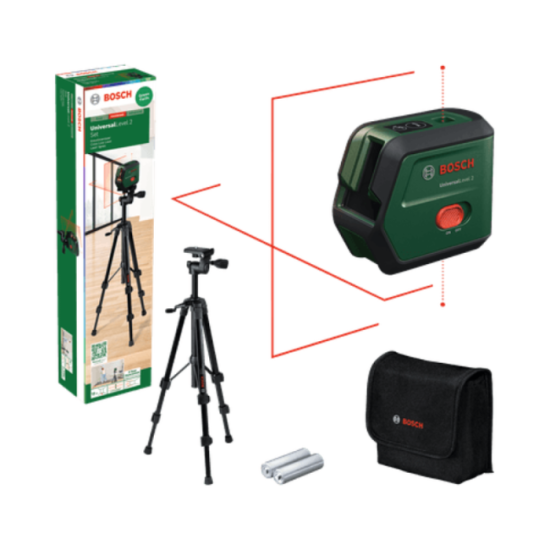 Laser lignes rouge 2X LR6 avec trepied universallevel 2 set Bosch 0603663F01