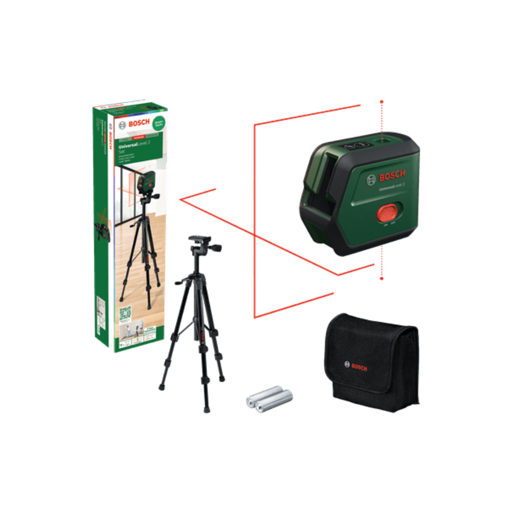 Laser lignes rouge 2X LR6 avec trepied universallevel 2 set Bosch 0603663F01