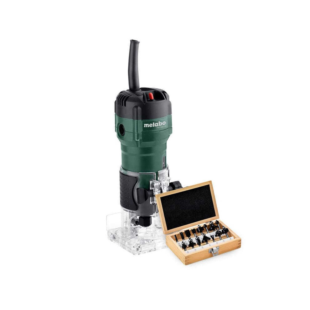 Affleureuse filaire 500W 6MM fm 500 6 avec lot de fraises Metabo 601741180