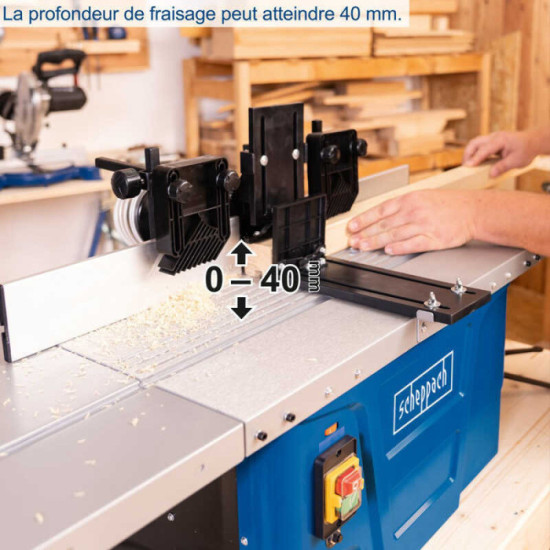 Fraiseuse defonceuse 1500W pinces de serrage 68 a 12MM HF50 scheppach 4902103924
