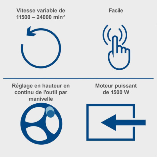 Fraiseuse defonceuse 1500W pinces de serrage 68 a 12MM HF50 scheppach 4902103924