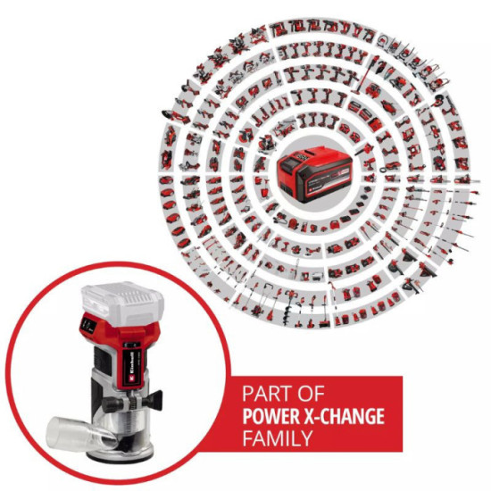 Affleureuse defonceuse 18V 68MM tp et 18 li bl solo Einhell 4350412